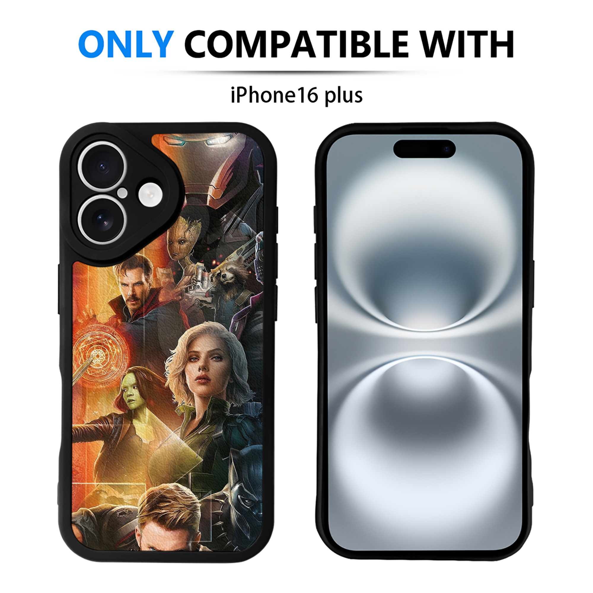 （画像用） アベンジャーズ The Avengers 【iPhone 16シリーズ対応】シリコンスマホケース（レザー調） 材質：シリコン